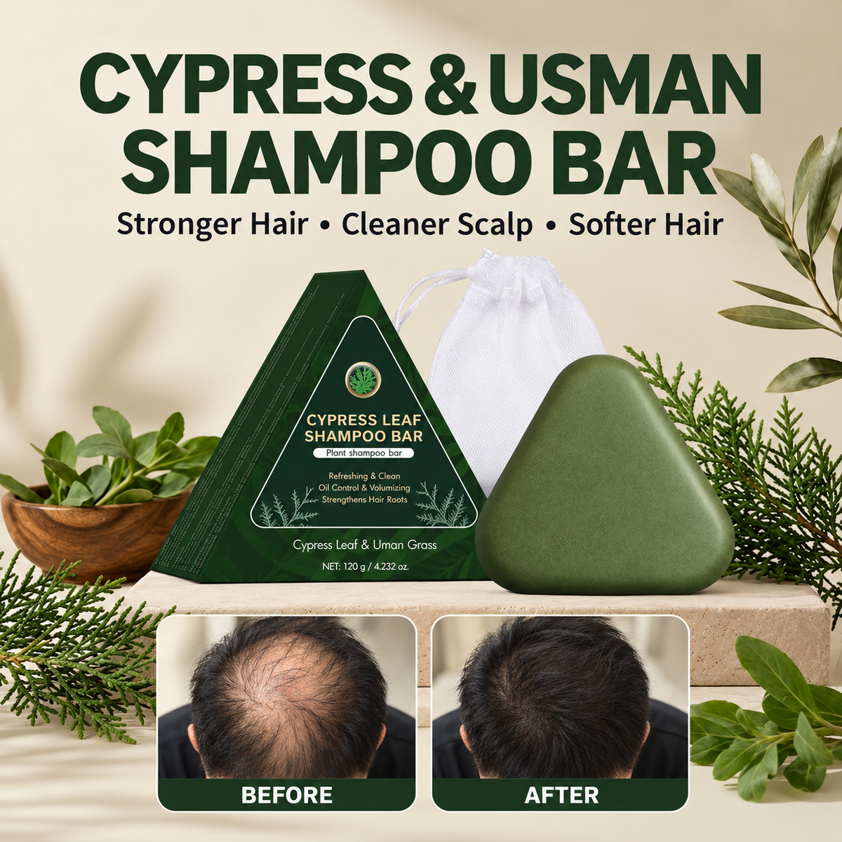 Champú Sólido de Ciprés y Usman
