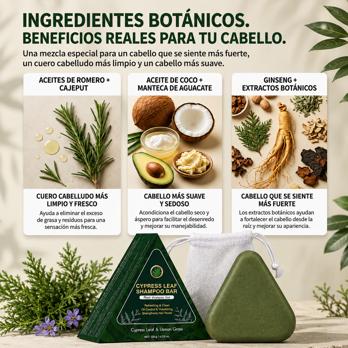 Champú Herbal – Estimula El Crecimiento Del Cabello Y Ayuda A Fortalecerlo